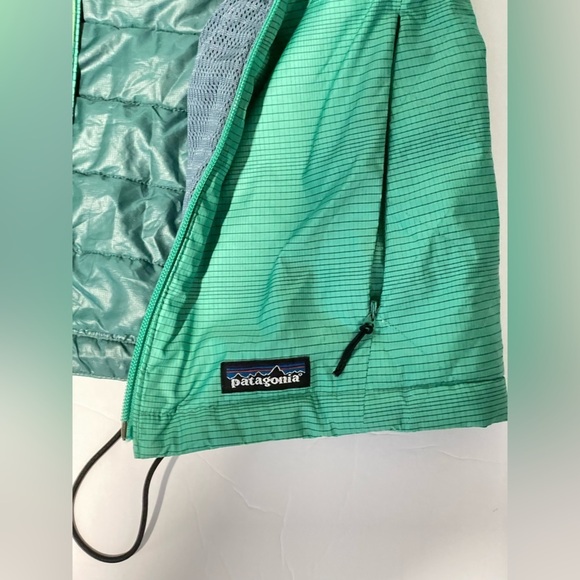 Patagonia Micro Puff Hooded Jacket Teal Green Grid 83986 outdoor small s - Picture 5 of 15